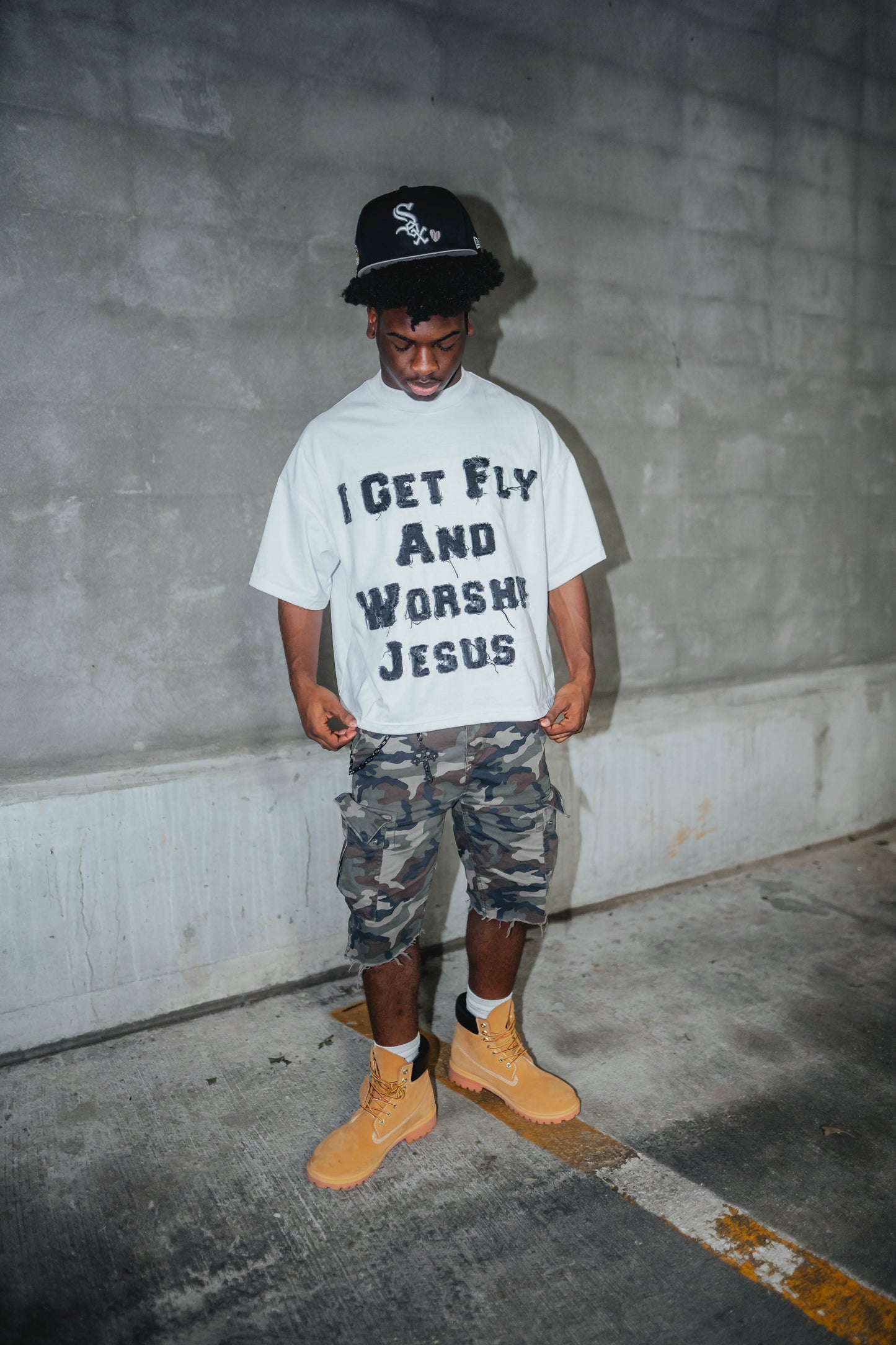 I GET FLY AND WORSHIP JESUS TEE (White)